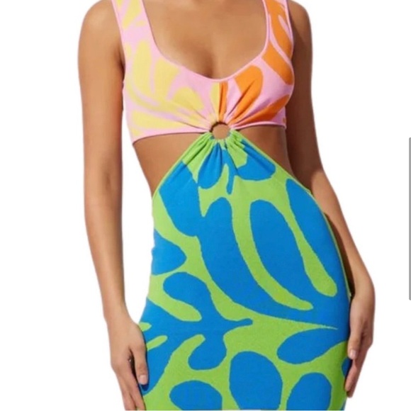 SOLID & STRIPED The Bailey Mini Dress Mixed Lead Paint Size: S - Picture 4 of 7